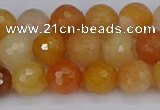 CYJ647 15.5 inches 8mm faceted round mixed yellow jade beads