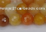 CYJ649 15.5 inches 12mm faceted round mixed yellow jade beads