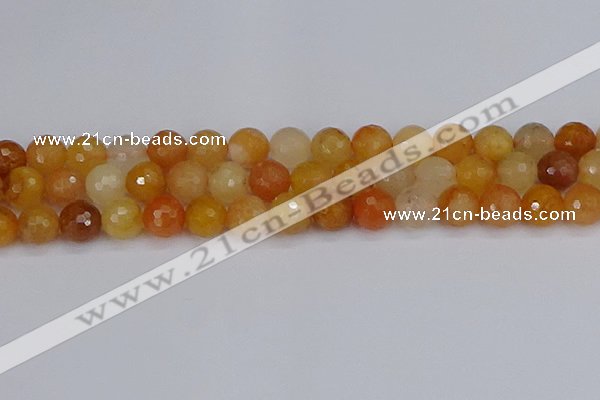 CYJ649 15.5 inches 12mm faceted round mixed yellow jade beads