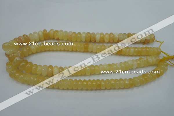 CYJ65 15.5 inches 6*12mm rondelle yellow jade beads wholesale