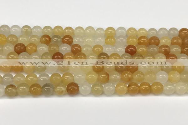 CYJ655 15 inches 4mm round yellow jade beads