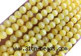 CYJ666 15 inches 4mm round dyed yellow jade beads wholesale