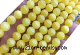 CYJ668 15 inches 8mm round dyed yellow jade beads wholesale