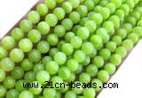 CYJ687 15 inches 8mm round dyed yellow jade beads wholesale