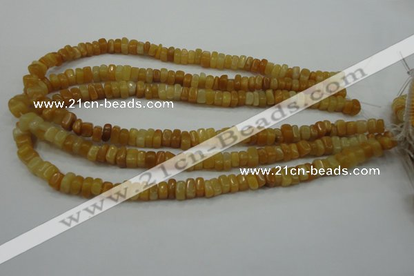 CYJ70 15.5 inches 5*8mm nuggets yellow jade beads wholesale