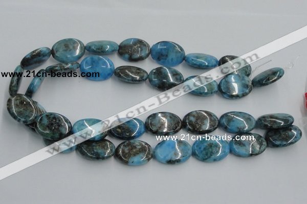 CYQ56 15.5 inches 18*25mm oval dyed pyrite quartz beads wholesale