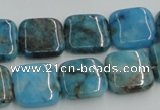 CYQ59 15.5 inches 16*16mm square dyed pyrite quartz beads wholesale