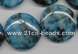 CYQ75 15.5 inches 25mm flat round dyed pyrite quartz beads wholesale