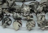 CZJ12 16 inches 10*14mm flat teardrop zebra jasper gemstone beads