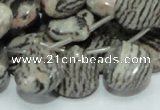 CZJ14 16 inches 16*16mm flat teardrop zebra jasper gemstone beads