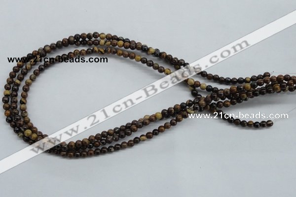 CZJ168 15.5 inches 4mm round iron zebra jasper beads wholesale