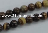 CZJ170 15.5 inches 8mm round iron zebra jasper beads wholesale