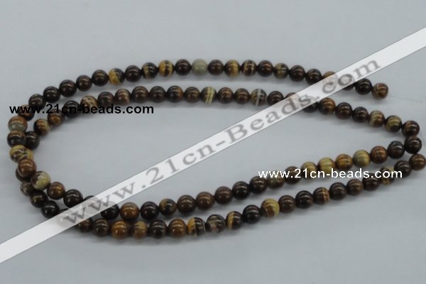 CZJ170 15.5 inches 8mm round iron zebra jasper beads wholesale