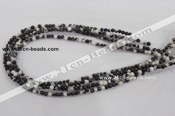 CZJ201 15.5 inches 4mm round black & white zebra jasper beads