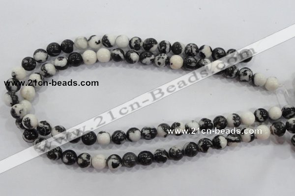 CZJ203 15.5 inches 8mm round black & white zebra jasper beads