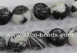 CZJ207 15.5 inches 16mm round black & white zebra jasper beads