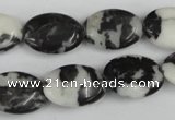 CZJ220 15.5 inches 13*18mm oval black & white zebra jasper beads