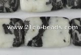 CZJ228 15.5 inches 20*30mm rectangle black & white zebra jasper beads