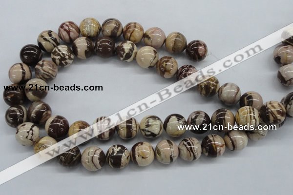 CZJ254 15.5 inches 16mm round zebra jasper beads wholesale