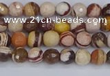 CZJ278 15.5 inches 4mm faceted round zebra jasper beads