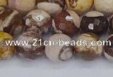 CZJ281 15.5 inches 10mm faceted round zebra jasper beads