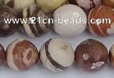 CZJ282 15.5 inches 12mm faceted round zebra jasper beads