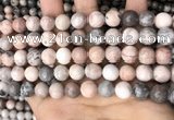 CZJ299 15.5 inches 10mm round pink zebra jasper beads wholesale