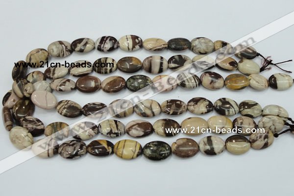 CZJ301 15.5 inches 13*18mm oval zebra jasper beads wholesale