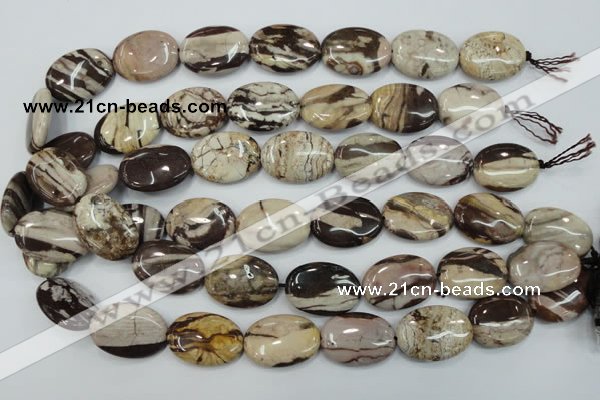 CZJ302 15.5 inches 18*25mm oval zebra jasper beads wholesale