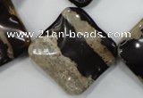 CZJ304 15.5 inches 28*28mm wavy diamond zebra jasper beads wholesale