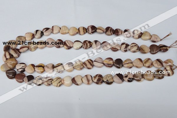 CZJ351 15.5 inches 12*12mm heart zebra jasper beads wholesale