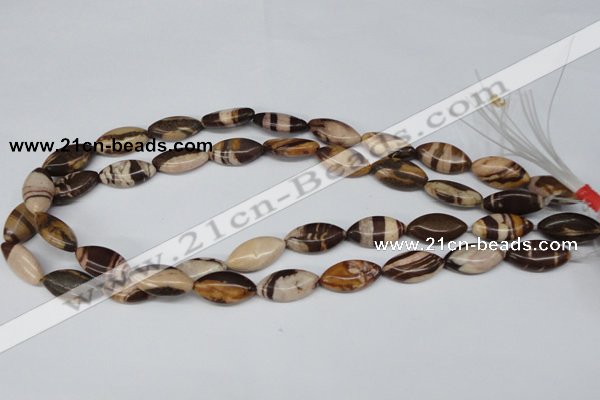CZJ354 15.5 inches 10*20mm marquise zebra jasper beads wholesale