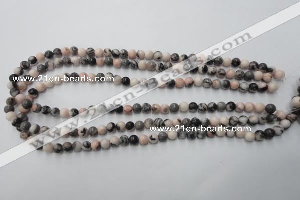 CZJ401 15.5 inches 6mm round pink zebra jasper beads wholesale