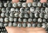 CZJ414 15.5 inches 12mm round green zebra jasper beads wholesale