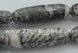 CZJ50 16 inches 12*40mm Cylinder zebra jasper gemstone beads wholesale