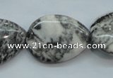 CZJ55 16 inches 22*30mm teardrop zebra jasper gemstone beads wholesale