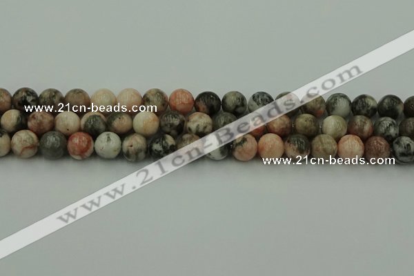 CZJ552 15.5 inches 8mm round pink zebra jasper beads wholesale