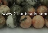 CZJ553 15.5 inches 10mm round pink zebra jasper beads wholesale