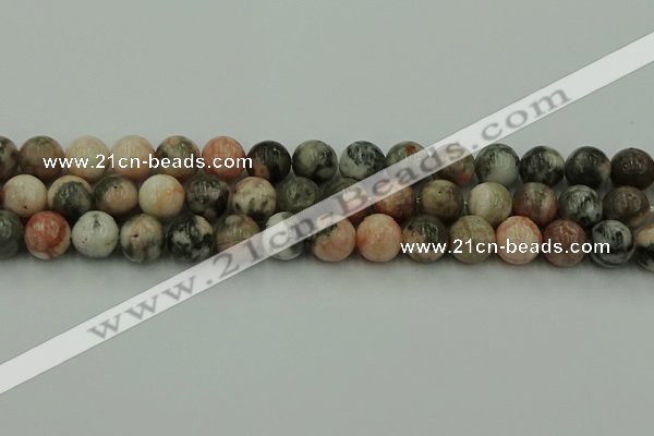 CZJ553 15.5 inches 10mm round pink zebra jasper beads wholesale