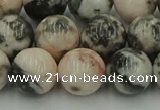 CZJ554 15.5 inches 12mm round pink zebra jasper beads wholesale