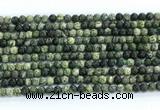 CZJ570 15.5 inches 4mm round green zebra jasper gemstone beads