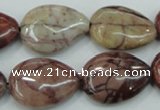 CZJ82 16 inches 18*25mm flat teardrop red zebra jasper beads wholesale