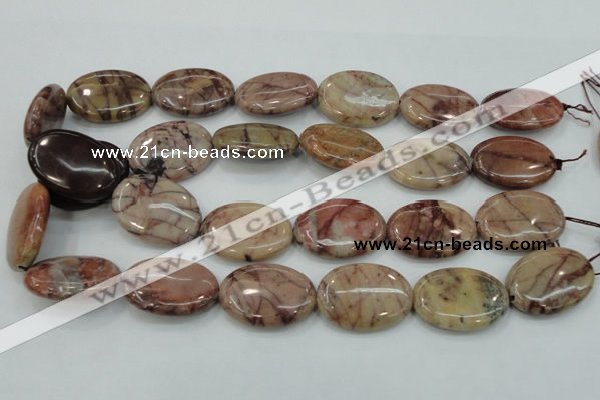 CZJ84 16 inches 22*30mm oval red zebra jasper beads wholesale