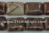 CZJ86 16 inches 15*20mm rectangle red zebra jasper beads wholesale