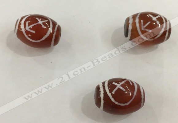 DZI318 10*14mm drum tibetan agate dzi beads wholesale