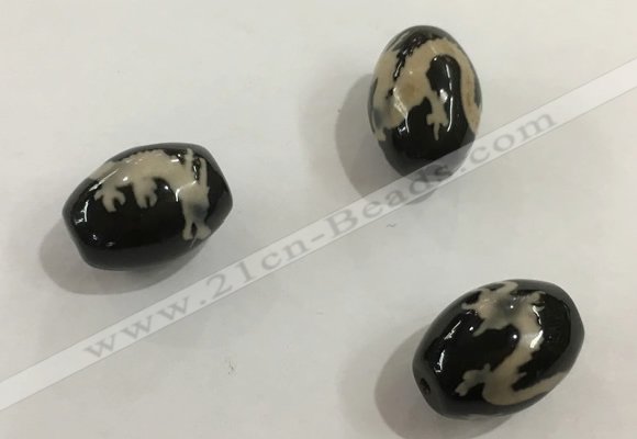 DZI345 10*14mm drum tibetan agate dzi beads wholesale