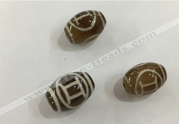 DZI401 10*14mm drum tibetan agate dzi beads wholesale