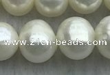 FWP101 15 inches 9mm - 10mm potato white freshwater pearl strands