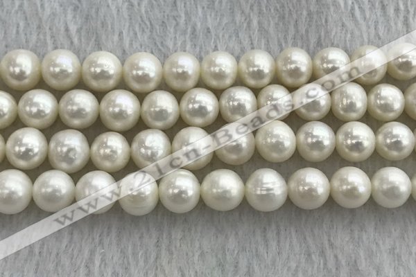 FWP103 15 inches 9mm - 10mm potato white freshwater pearl strands