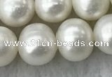 FWP106 15 inches 9mm - 10mm potato white freshwater pearl strands